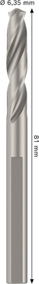 Bosch HSS-G juhtpuur standardvõllile, läbimõõt 6,35 mm.